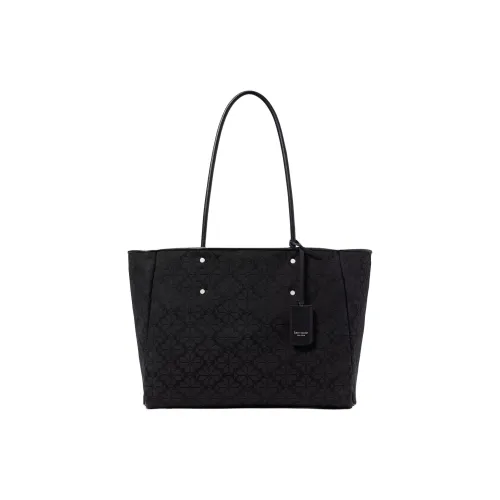 Kate Spade Цветочный дизайн Коровья кожа Тоут Сумка Сумка для покупок Сумка Сумка через плечо Большая Женская Черная