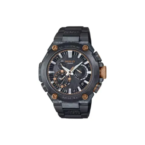 CASIO MR G Series MRG B2000 Collection Солнечный Кварцевый Механизм Металлический Ремешок Часы Мужские Черный Циферблат