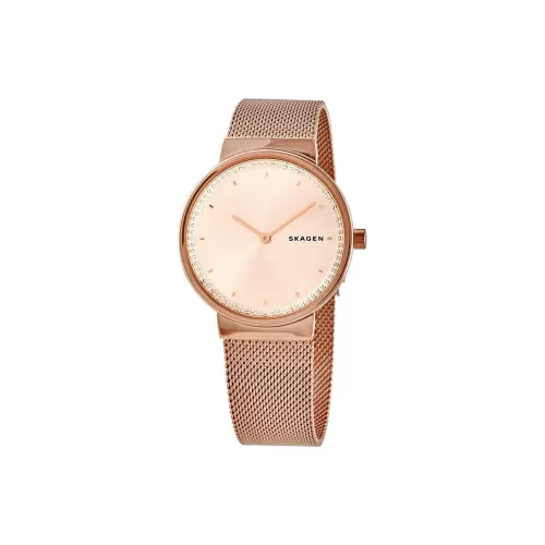 SKAGEN Women's Watch Кварцевый механизм ремешок из нержавеющей стали 34 мм розовое золото циферблат часов