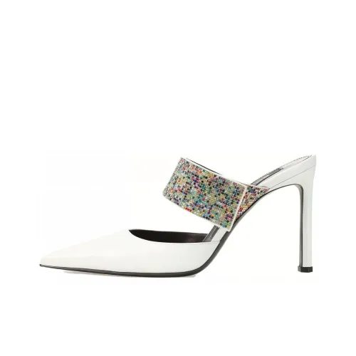 SERGIO ROSSI Домашние тапочки 8,8 см Женские Белые