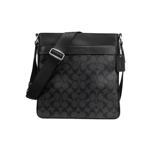 COACH Charles ПВХ Сумка через плечо Большая Мужская Серый Черный