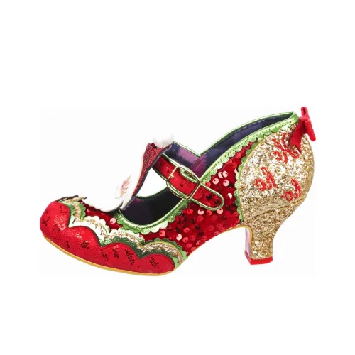 IRREGULAR CHOICE Claus Smores Грубый каблук Туфли Мэри Джейн 6 см Женские Красный