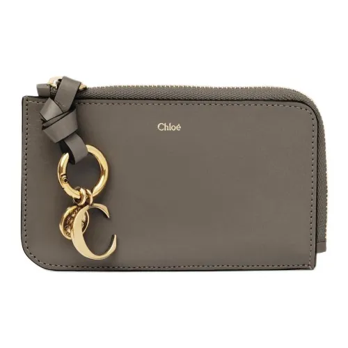 Chloe Alphabet Блестящий Телячья кожа Кошелек Женские Фланель Серый