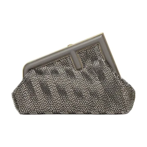 FENDI First Полиэстер Одно плечо Через плечо Клатч Маленький Женский Серый