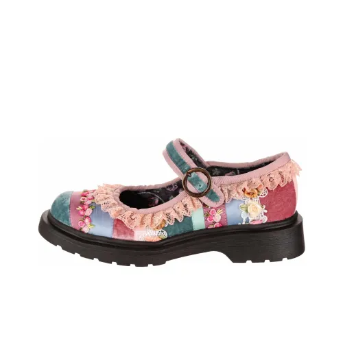 IRREGULAR CHOICE Lacey Stroll Грубый каблук Туфли Мэри Джейн Женские Синие Розовые