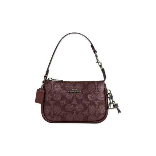 COACH Nolita Покрытый холст Сумка через плечо Мини Женская Вино