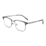 Прозрачный серый металлический - C02 и защита от синего света, 0 диоптрий, линзы без рецепта