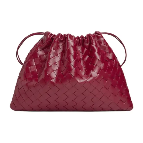 Bottega Veneta Intrecciato Телячья кожа Сумка Сумка через плечо Средняя Женская Темно-красная