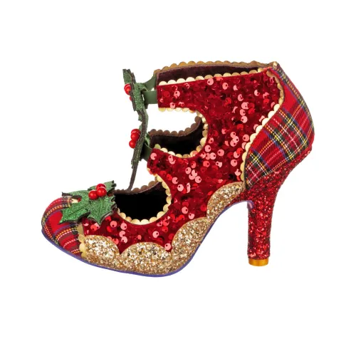 IRREGULAR CHOICE Holly Jolly Грубый каблук Туфли Мэри Джейн 10 см Женские Красный