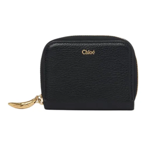 Chloe с текстурой Телячья кожа Монета Кошелек Женский Черный