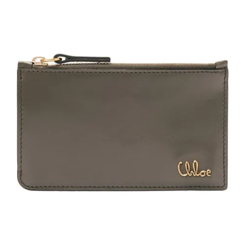 Chloe Яркий Телячья кожа Держатель для карт кошелек Маленький Женские Фланель Серый