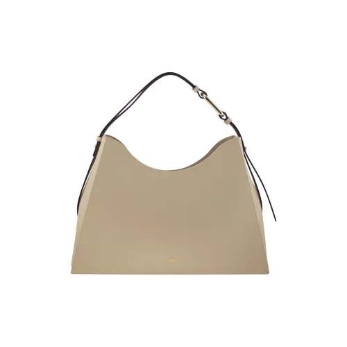 Furla Сумка через плечо из кожи большая женская бежевая