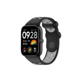 Черно-серый - Перфорированный силикон - Двухцветный ремешок