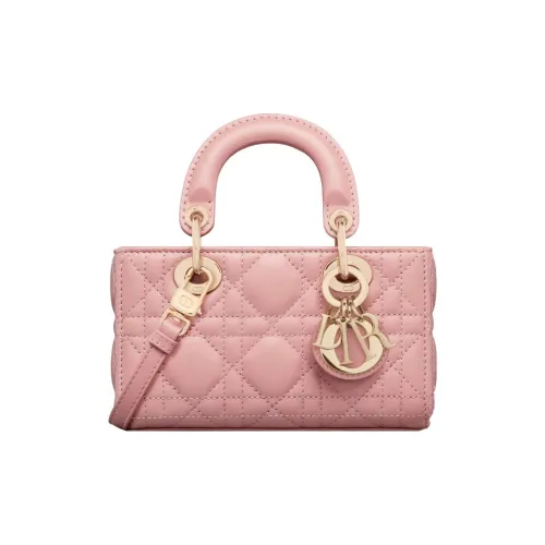 DIOR LADY D Joy Lambskin Сумка Lady Dior Сумка через плечо Сумка Extra Mini Женская Светло-розовая