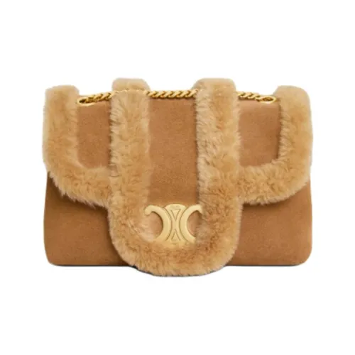 CELINE Коровья кожа Замша Сумка Сумка через плечо Средняя Женская Дымчатый