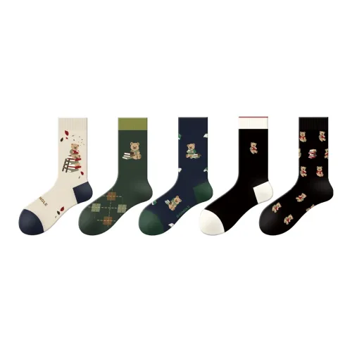 DJUNGLE Носки Crew Женские 5 пар смешанные цвета