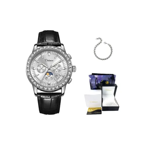 Dulunwe Автоматический механический механизм кожаный ремешок часы для мужчин синий циферблат