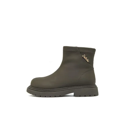 Deesha Детские кожаные сапоги серого цвета KIDS