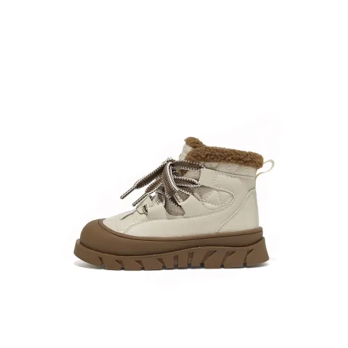 Deesha Детские утепленные сапоги с низким верхом, бежево-коричневые, Kids