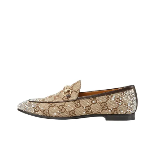 GUCCI Jordaan Лоферы Женские Бежевый Коричневый