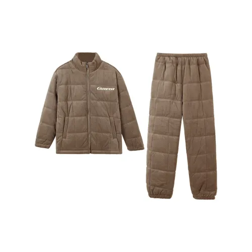 Kerener Пижамный комплект Зимний Мужской Верблюжий Коричневый