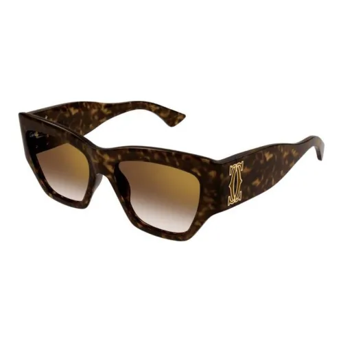 Cartier Кошачий глаз Солнцезащитные очки Мужской Коричневый