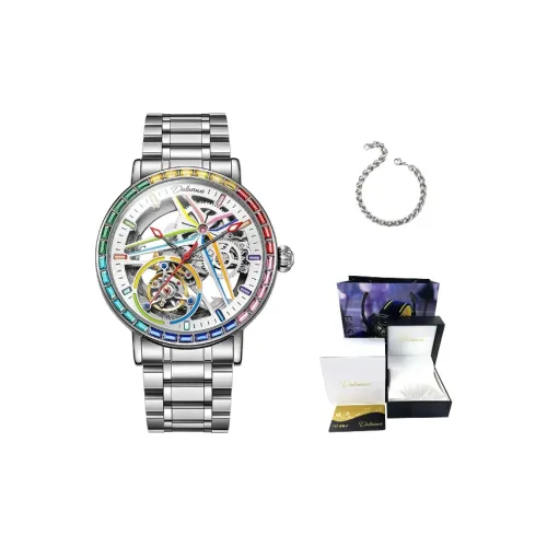 Dulunwe Автоматический Механический Механизм Стальной Ремешок Часы Мужские Часы С Черепным Циферблатом