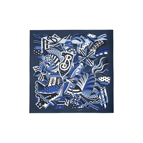 Шарфы из шелка Burberry унисекс синие