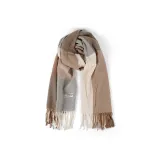 Шарф из верблюжьей шерсти, кашемир, с бахромой