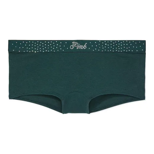 Victoria's Secret Розовый логотип Хлопок SHINE Boyshort Panty DFDW Нижнее белье Женские 1 шт Зеленый