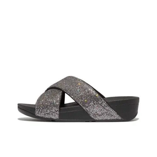 FITFLOP Резиновая подошва противоскользящие слипоны женские серебряные черные