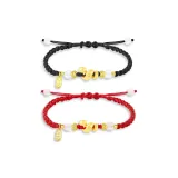 Мирный скрученный браслет с символом змеи для пары [Черный + Красный]