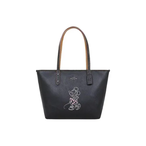 COACH X DISNEY Disney Городская кожаная сумка на одно плечо сумка-тоут сумка для покупок большая женская