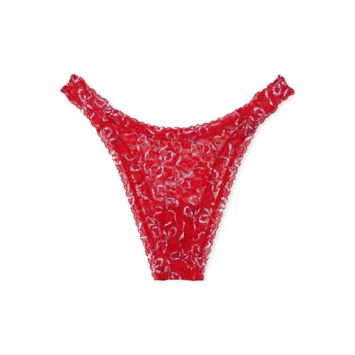 Victoria's Secret The LACIE Кружево Brazilian Panty Lipstick Bows Нижнее белье Женские 1 Pack Красный