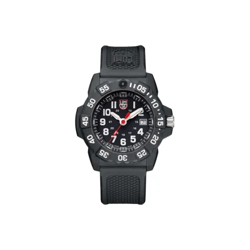 LUMINOX 3500 Collection Кварцевый механизм Мужские часы Часы 45 мм Черный циферблат Резиновый корпус CarbonX™ Резиновый ремешок
