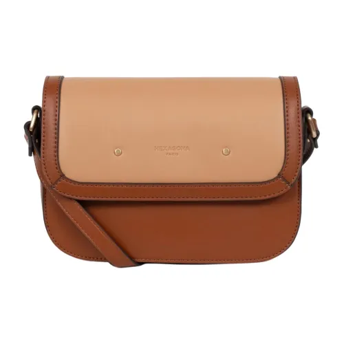 H HEXAGONA Париж Гладкая Синтетическая Волокна Сумка через плечо Стандартная Женская Карамель и Фиолетовый Норка