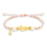 Мирный браслет с закрученной змеей [розовый шнур]