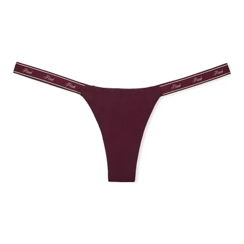 Victoria's Secret Розовый логотип Хлопок Микро Стринг Пантика Дикий Розовый Нижнее белье Женские 1 упаковка Дикий Розовый