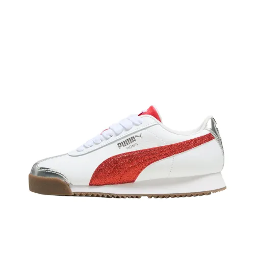 PUMA Roma 24 Детская Повседневная Обувь Низкий Верх Белый Красный Школьный