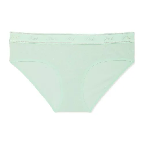 Victoria's Secret Розовый логотип Хлопок Мелкие блестки Hiphugger Panty MSK Нижнее белье Женские 1 шт Мятно-зеленый