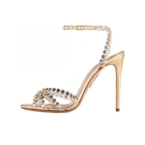 AQUAZZURA One Ремень Сандалии 10,5 см Женские Золотые