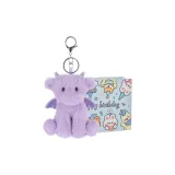 Фиолетовый брелок в виде крылатого динозавра [Подарочный стиль сумки]