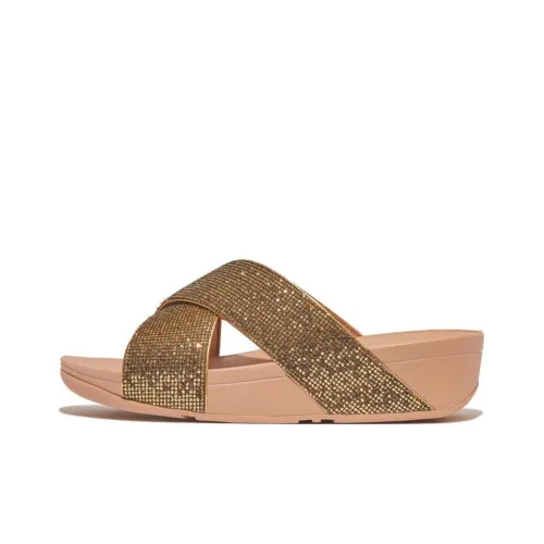 FITFLOP противоскользящие слипоны женские золотые