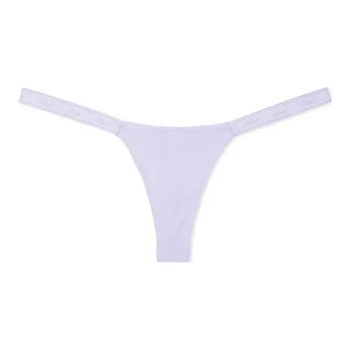 Victoria's Secret Розовый логотип Хлопок Мелкие блестки Микро Стринг Пантика PBFK Нижнее белье Женское Фиолетовое