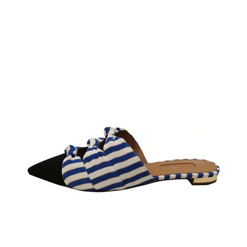 AQUAZZURA Домашние тапочки Женские Черный Белый Синий