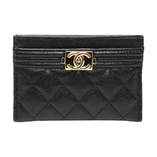 CHANEL Кожа Держатель для карт Мужской Черный