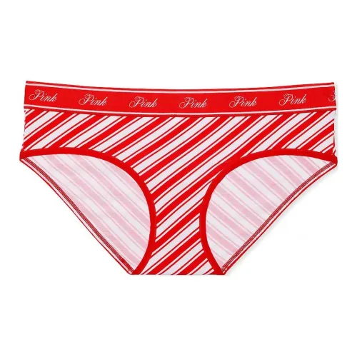 Victoria's Secret Розовый логотип Hiphugger Panty BVCCStrP Нижнее белье Женские 1 упаковка Красные полосы