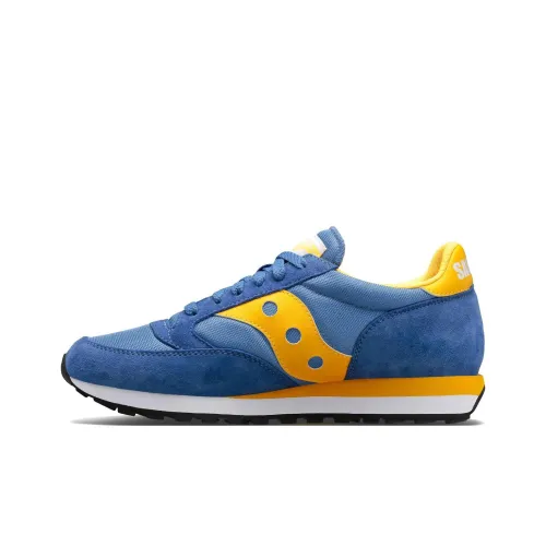 Saucony Jazz 81 Slip-Resistant Abrasion-Resistant Low-Top Беговые кроссовки Мужские Синий Желтый