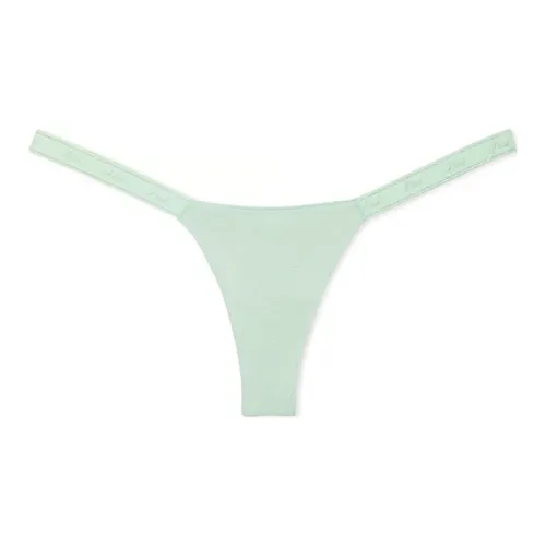 Victoria's Secret Розовый логотип Хлопок Мелкие блестки Микро Стринг Panty MSK Нижнее белье Женские 1 шт Зеленый