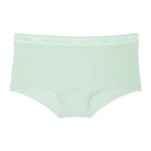 Victoria's Secret Розовый логотип Хлопок SHINE Boyshort Panty Мята Искра KNIT Нижнее белье Женские 1 шт Зеленый